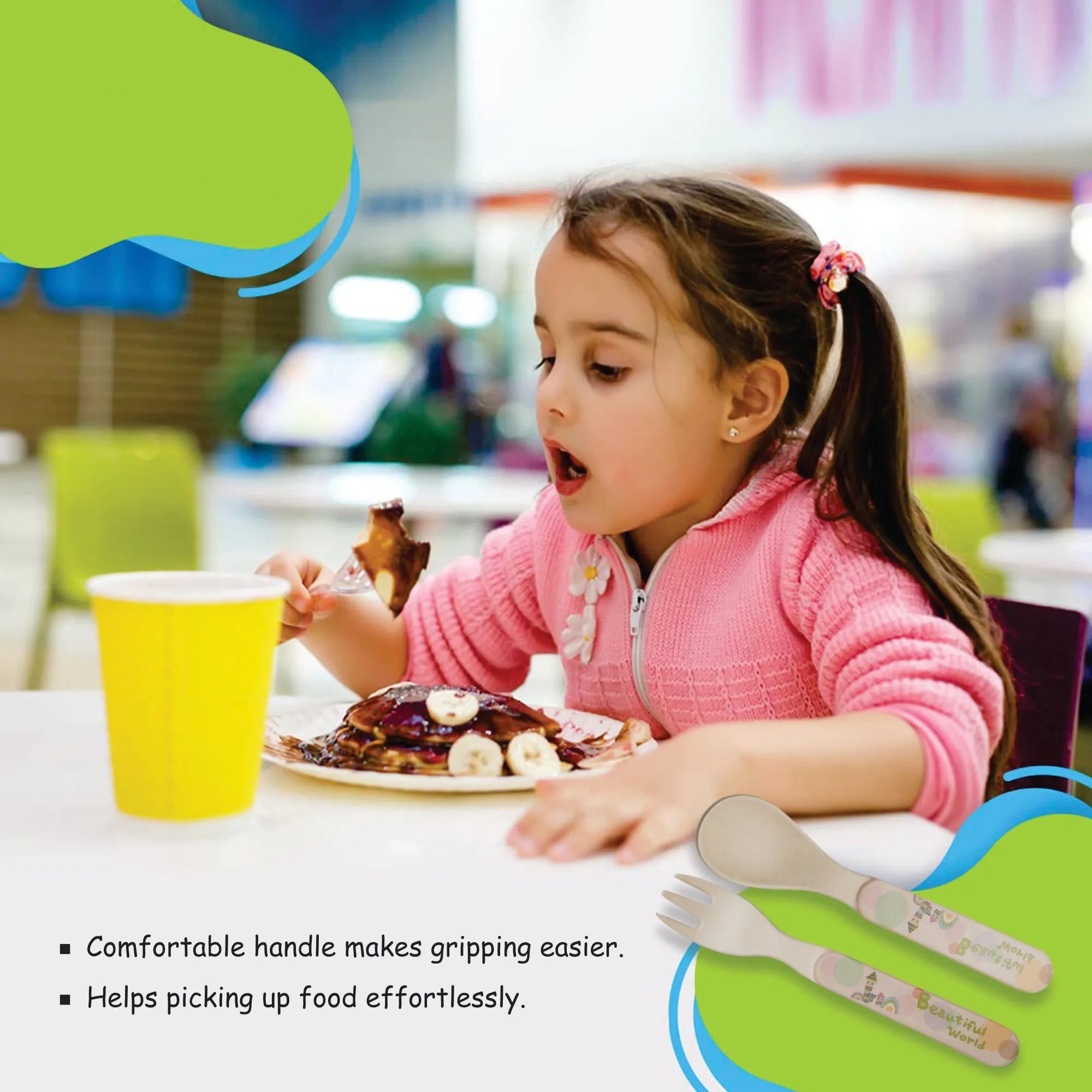 2-Piece Kids Feeding Set (Spoon and Fork)- Beautiful World