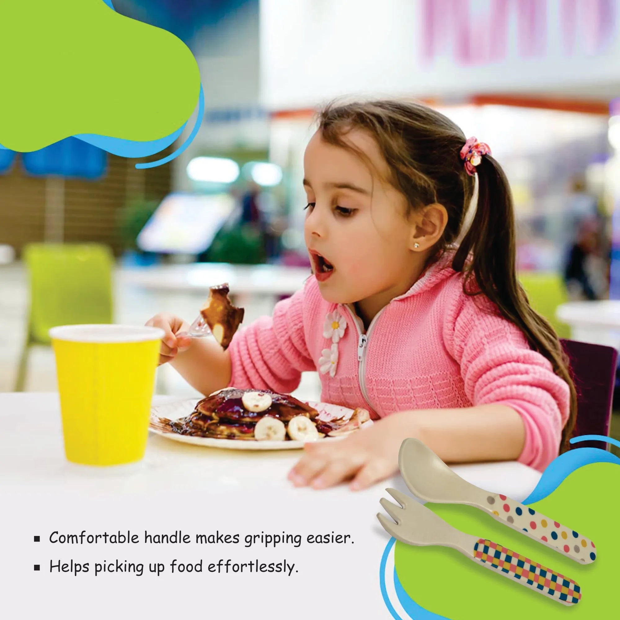 Bear Stageland Kids Feeding Set (Spoon & Fork) (2 Pcs) | Unbreakable, BPA Free & 100% Food Safe