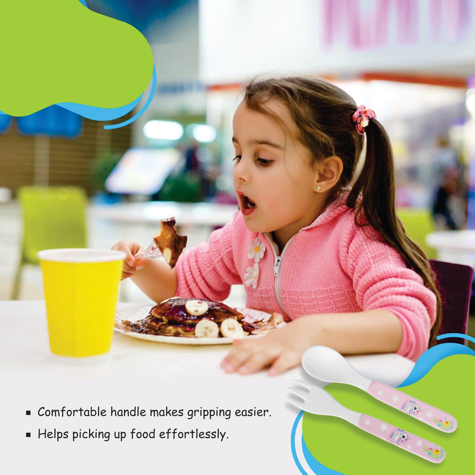 2-Piece Kids Feeding Set (Spoon and Fork) - Unicorn
