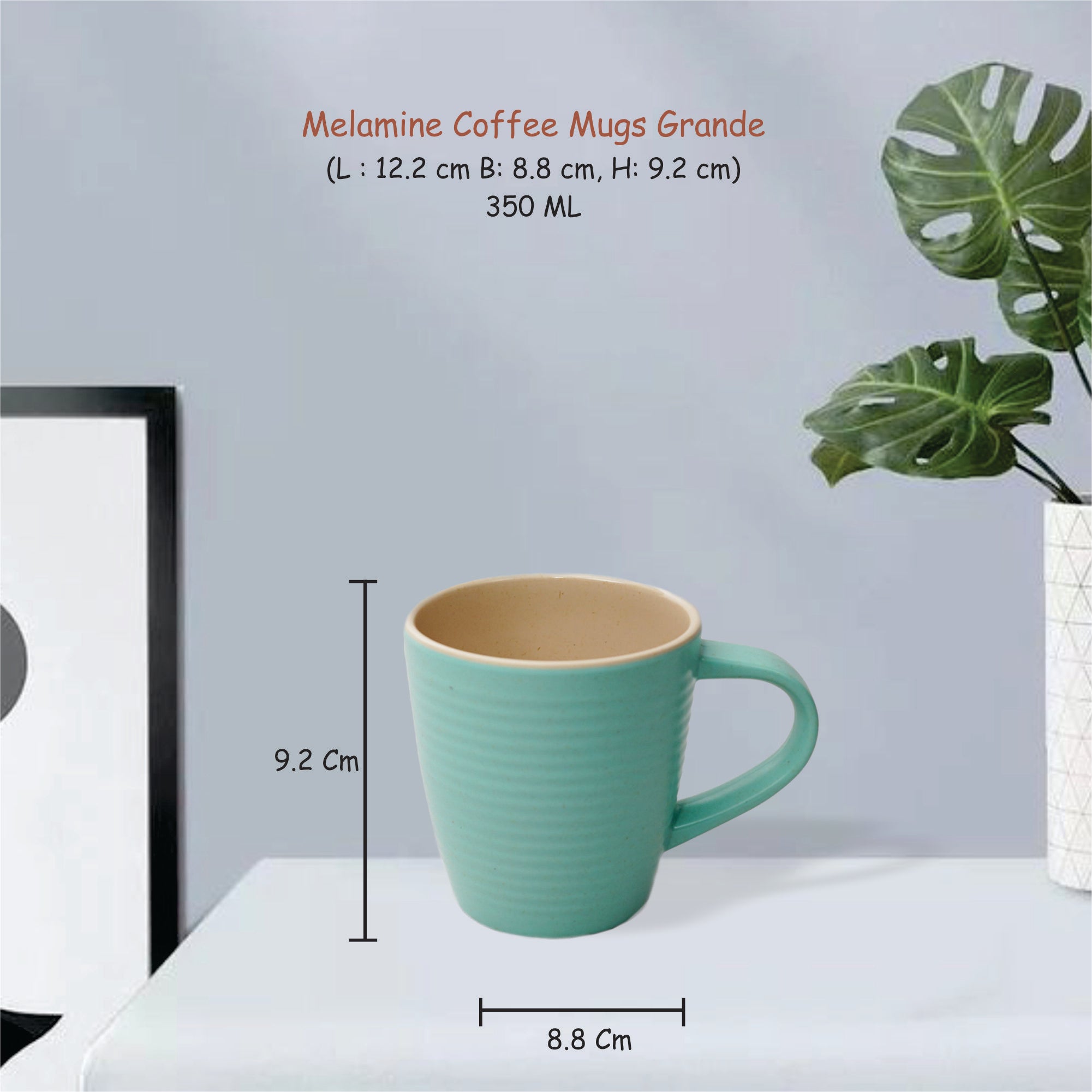 Stehlen 100% Pure melamine Short Coffee Mugs- Green