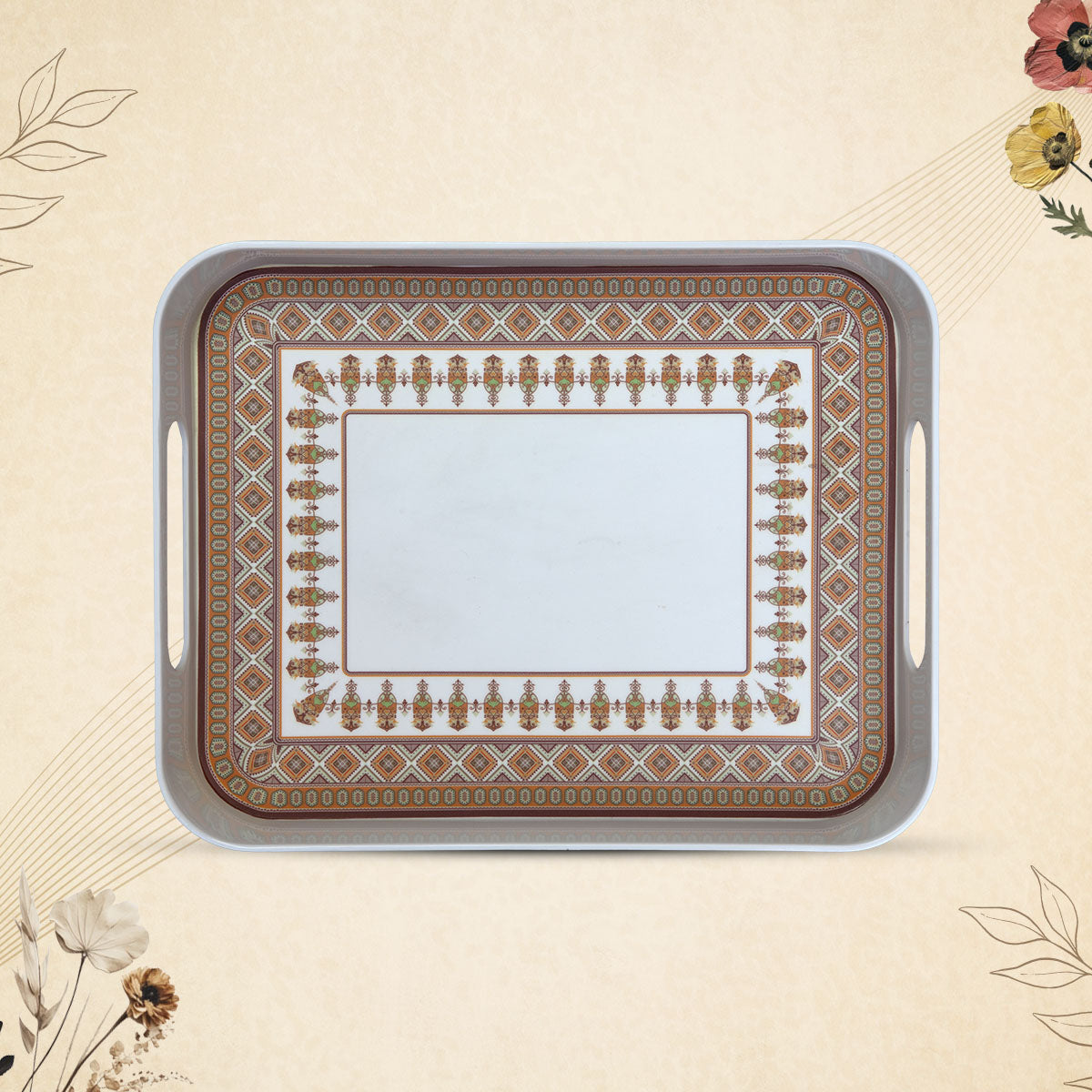 Stehlen 100% Pure melamine Block Tray - Paisley