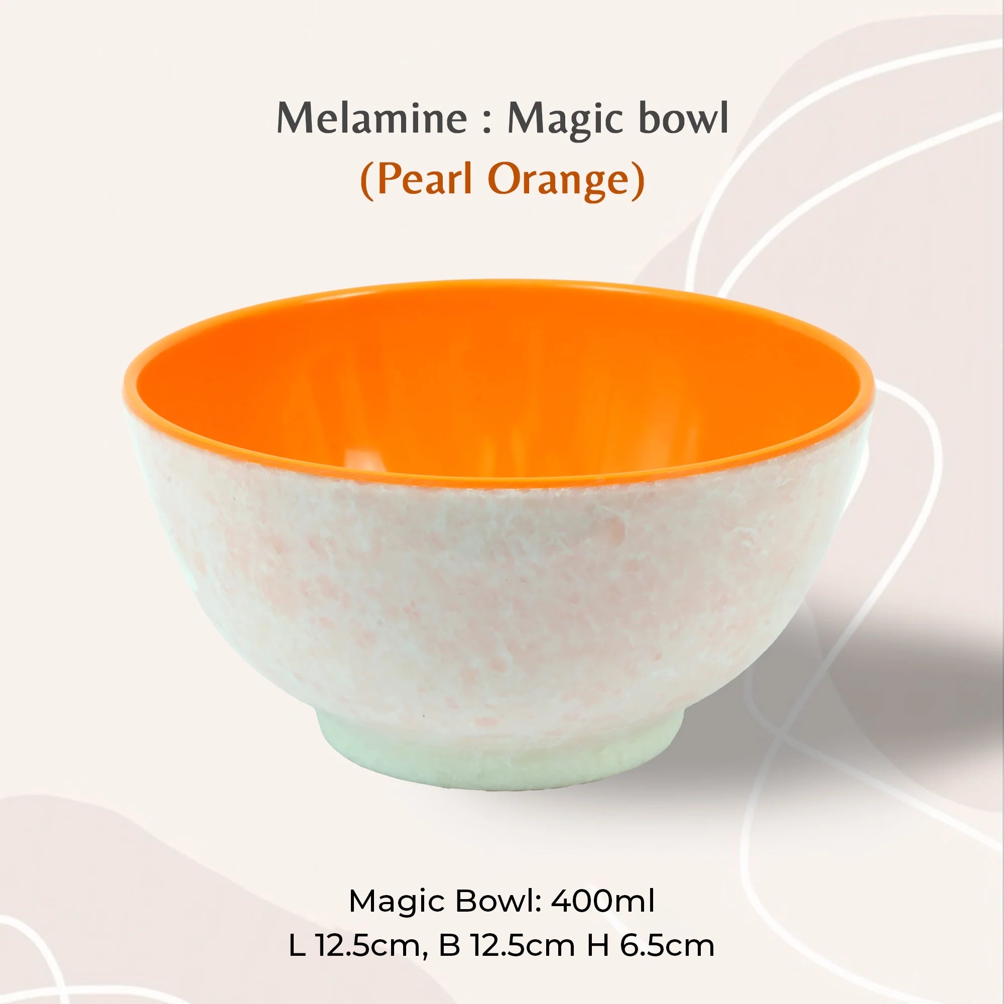Stehlen 100% Pure melamine Magic Bowl, 400ml - Pearl Orange