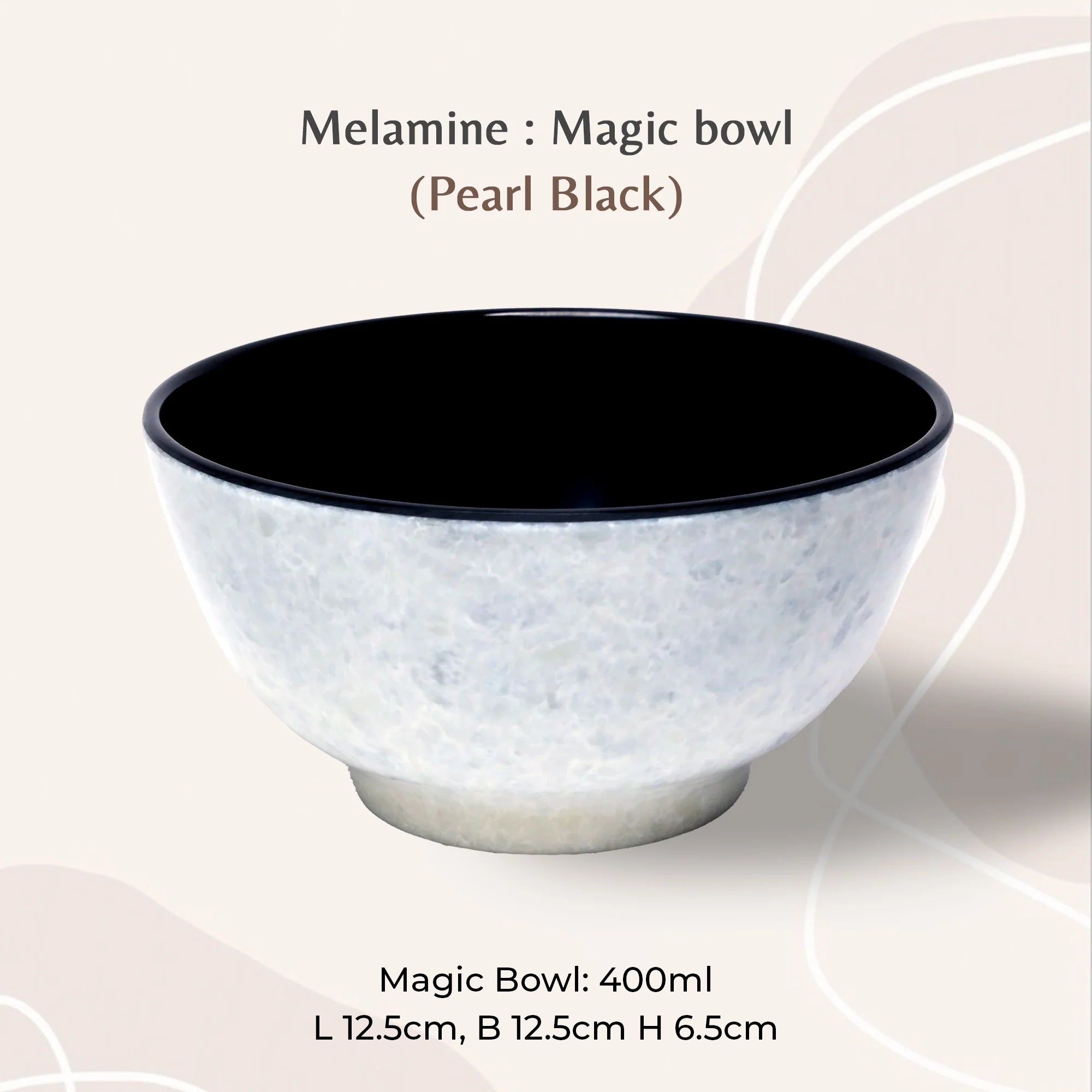 Stehlen 100% Pure melamine Magic Bowl, 400ml - Pearl Black