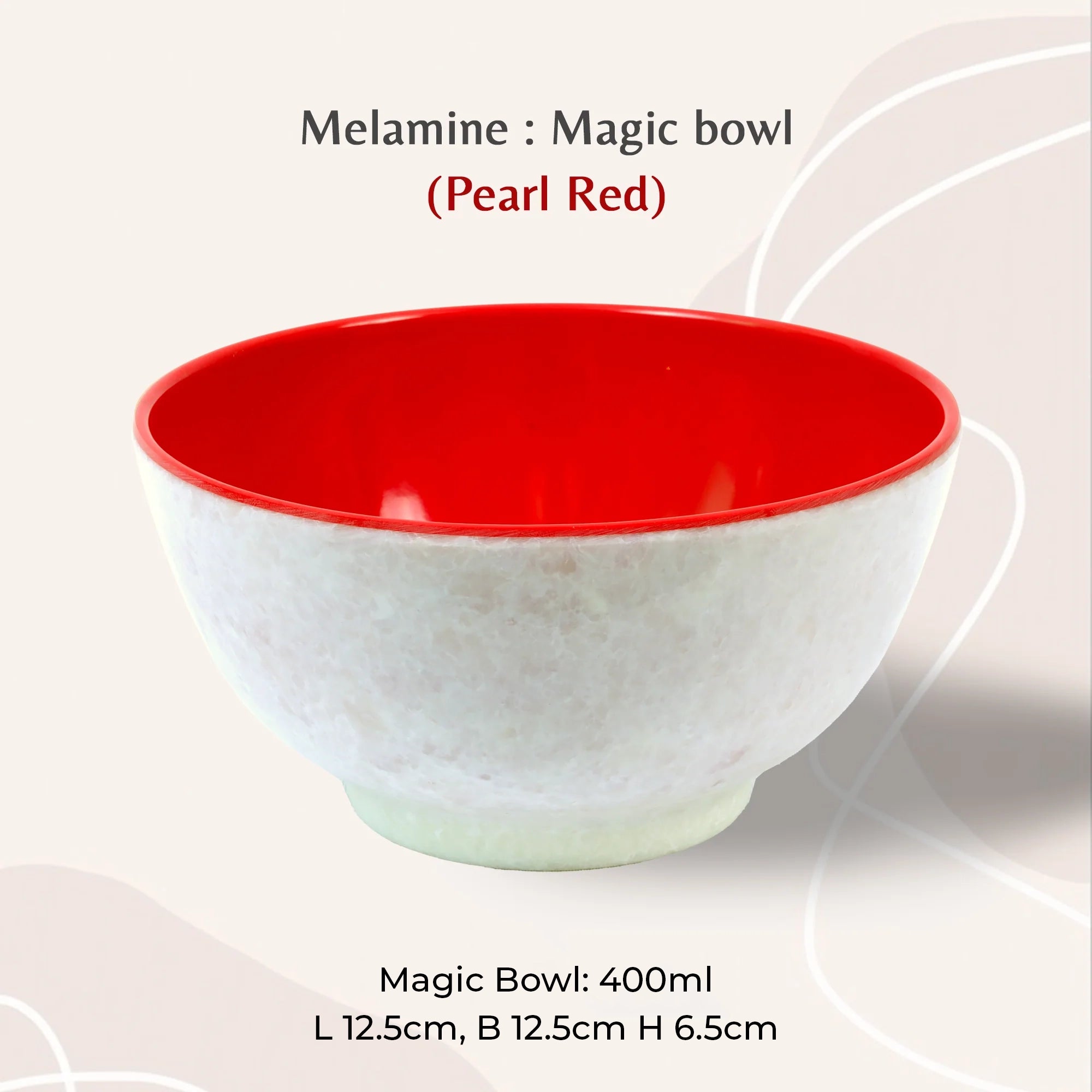 Stehlen 100% Pure melamine Magic Bowl, 400ml- Pearl Red