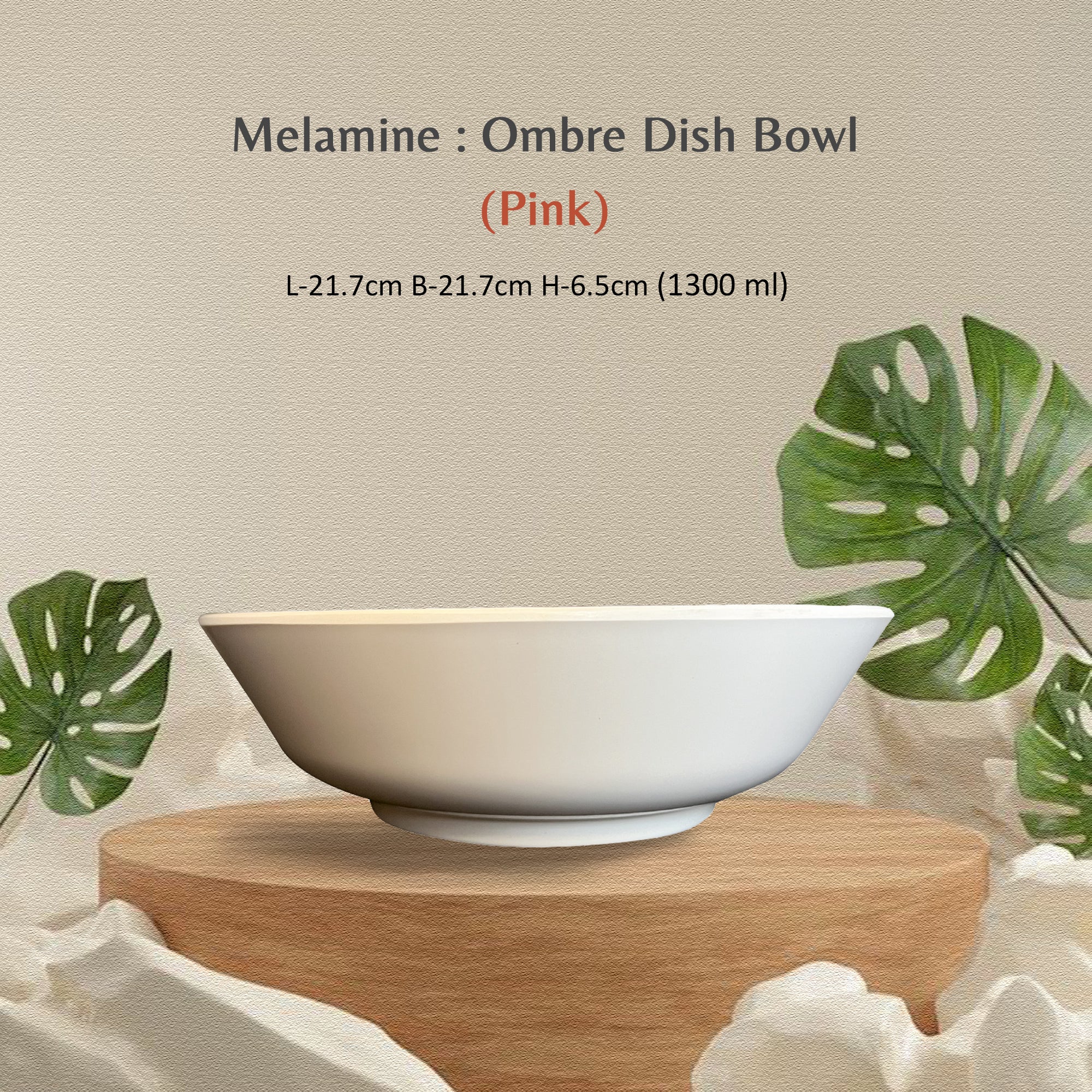 Stehlen 100% Pure melamine Ombre Dish Bowl- Pink