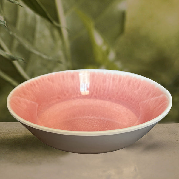 Stehlen 100% Pure melamine Ombre Dish Bowl, Dishwasher safe, FDA Approved, Heat resistant upto 140 degrees, Elegant, Durable, and Versatile for Every Occasion - Pink