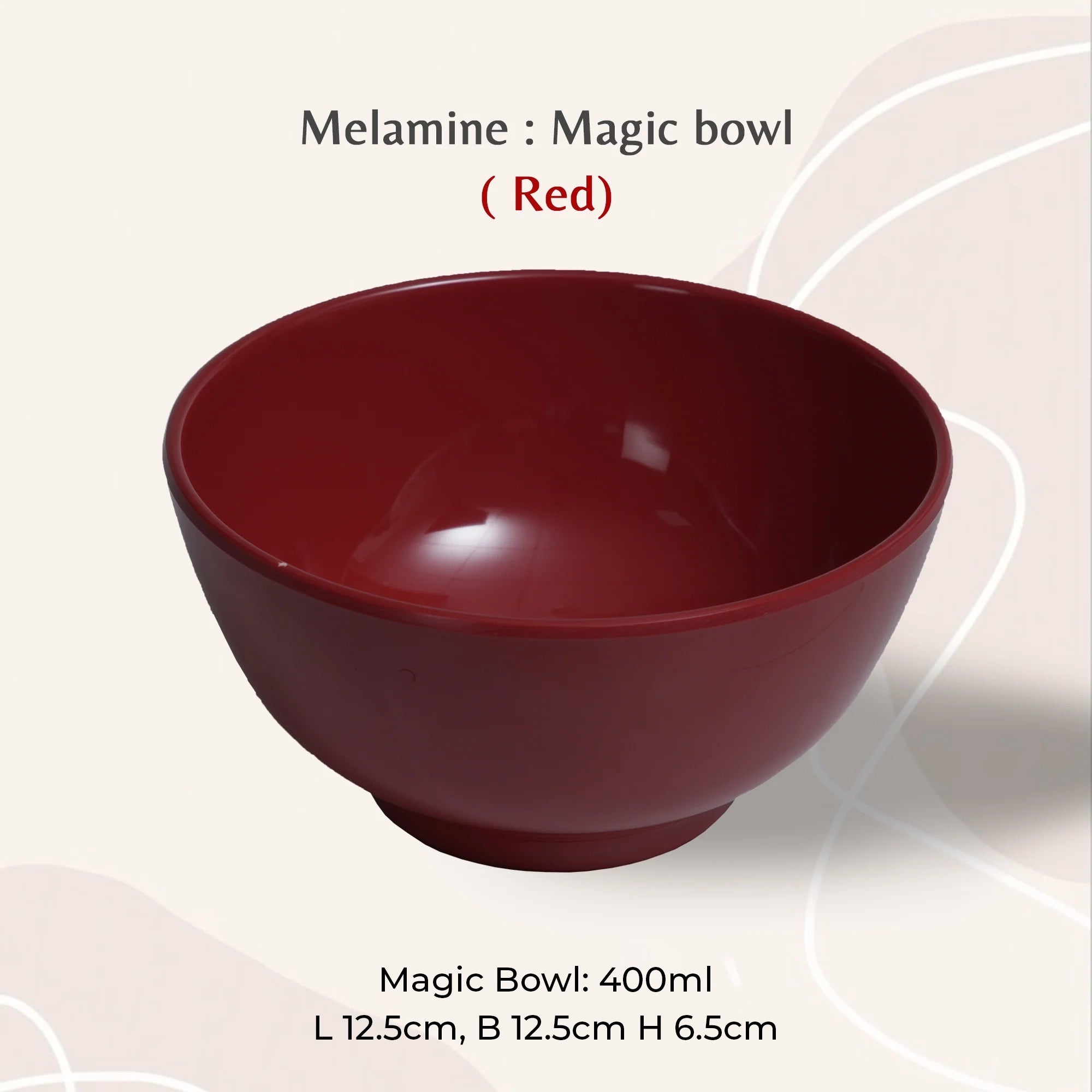 Stehlen 100% Pure melamine Magic Bowl, 400ml - Red