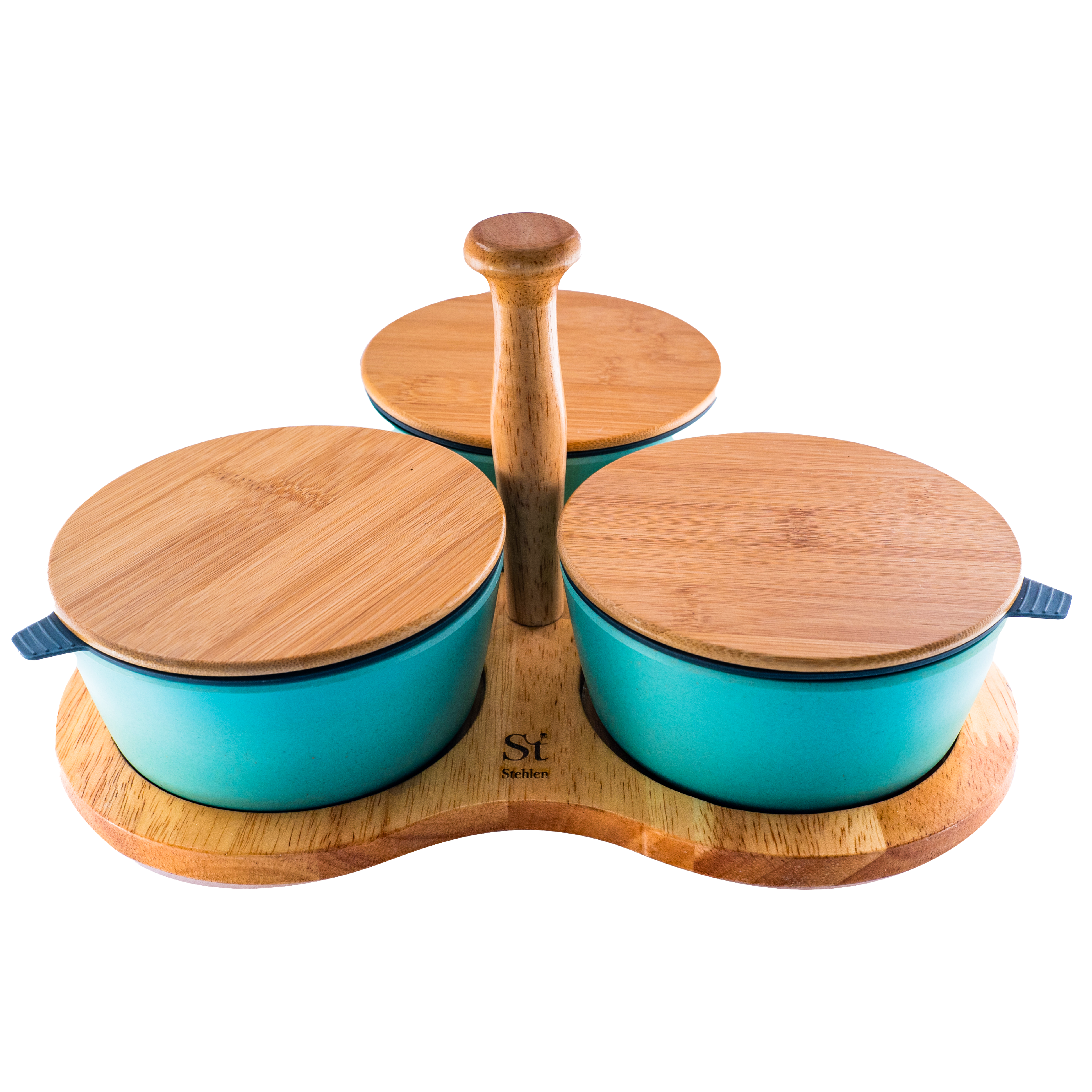 Stehlen 100% Pure melamine 4 pcs stock n seal revolving set,SET OF 4- Light Green