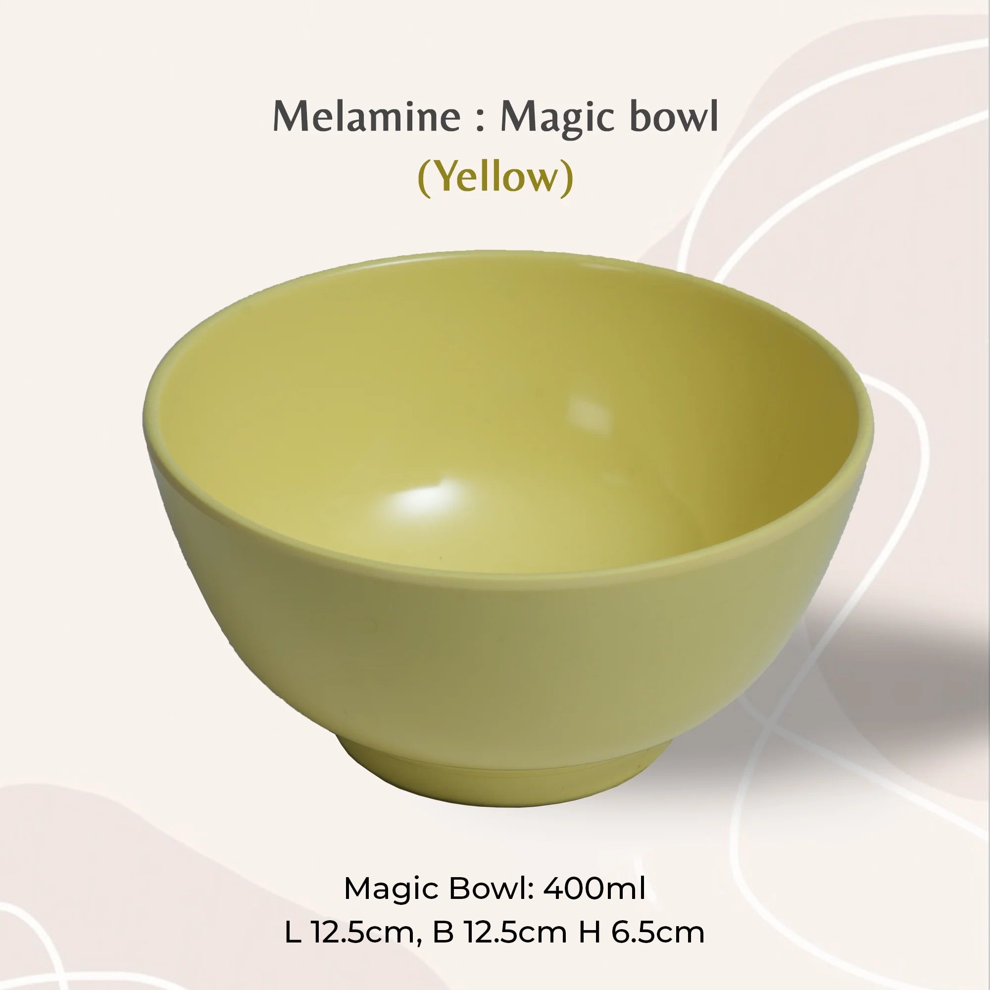 Stehlen 100% Pure melamine Magic Bowl, 400ml- Yellow